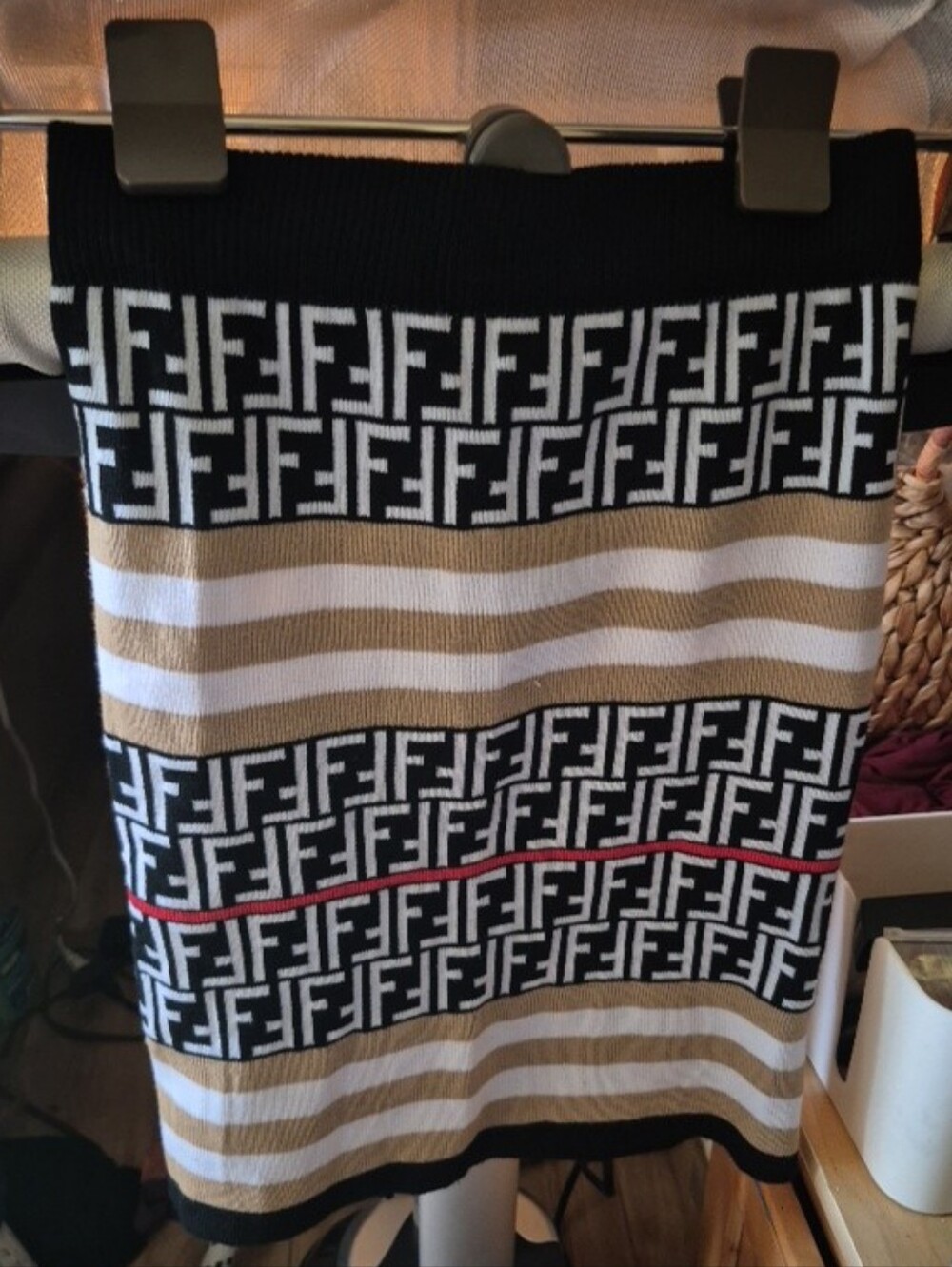 Fendi Junior FF Motif Knitted Skirt / Jacquard Knit Skirt